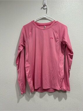 Under Armour Pink Long Sleeve Performance Top Fitted Heat Gear Pocket Sz Medium